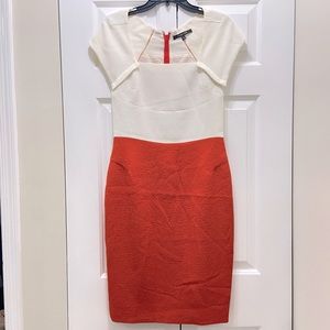 Rachel Roy White and Orange Colorblock Dress